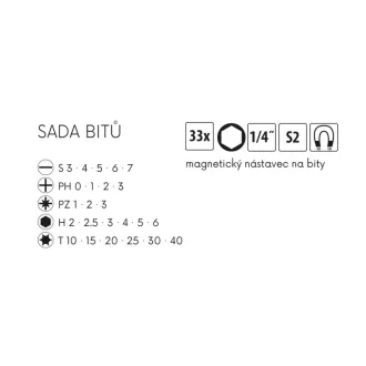 Sada presných bitov FESTA 33 dielov S2