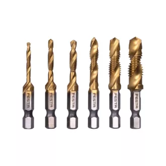   FESTA Súprava vrtákov na závity M3 - M10 HSS Hex, 6-dielna