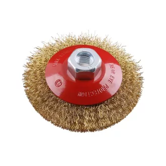 FESTA Šikmá okrúhla kefa M14 100 mm mosadzný povlak