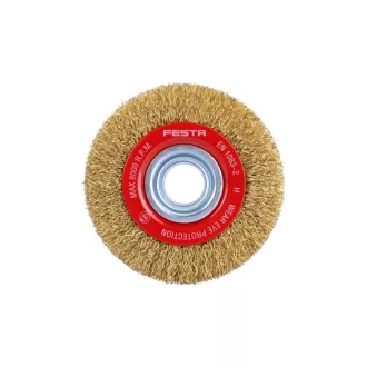   FESTA Okrúhla kefa 100 x 20 mm so zužovacími krúžkami, mosadzný povlak