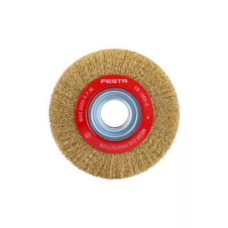   FESTA Okrúhla kefa 150 x 32 mm so zužovacími krúžkami, mosadzný povlak