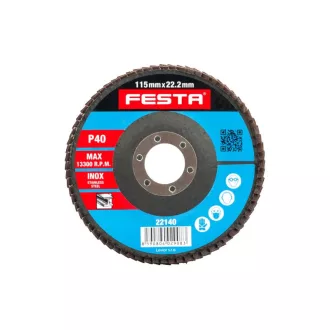 FESTA Lamelový brúsny kotúč 115 x 22,2 mm / P40 inox