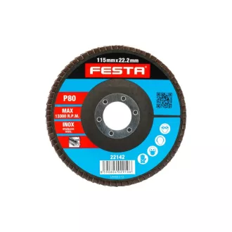 FESTA Lamelový brúsny kotúč 115 x 22,2 mm / P80 inox
