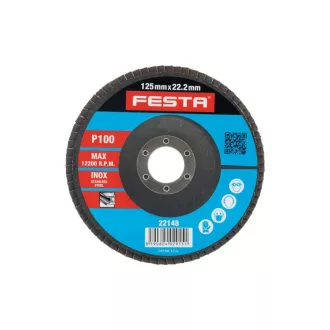 FESTA Lamelový brúsny kotúč 125 x 22,2 mm / P100 inox