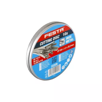   FESTA Rezný kotúč na kov v kovovom boxe 125 x 1 x 22,2 mm (10ks)