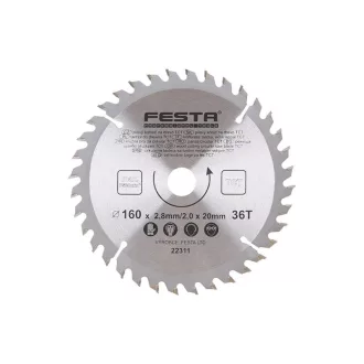 FESTA Pílový kotúč na drevo 160 x 20 x 2,0 mm / 36T