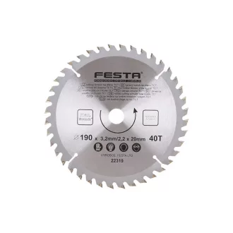 FESTA Pílový kotúč na drevo 190 x 20 x 2,2 mm / 40T