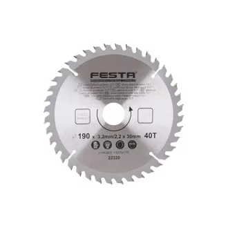 FESTA Pílový kotúč na drevo 190 x 30 x 2,2 mm / 40T