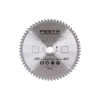 FESTA Pílový kotúč na drevo 300 x 30 x 2,2 mm / 60T