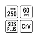 STHOR Široká stopka dláta 250 x 60 mm SDS-Plus