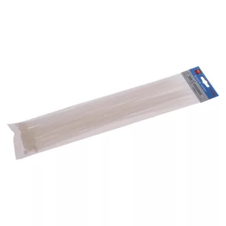 Sťahovací páska 400 x 4,8 mm biela (50 ks)