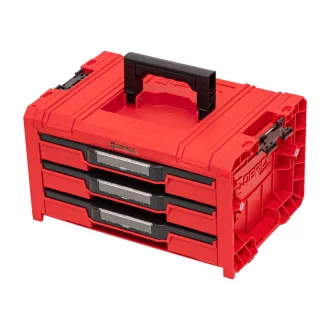   QBRICK SYSTEM PRO 2.0 Skrinka na náradie s 3 zásuvkami EXPERT Red Ultra HD