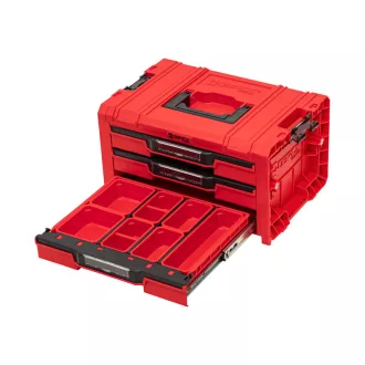   QBRICK SYSTEM PRO 2.0 Skrinka na náradie s 3 zásuvkami EXPERT Red Ultra HD