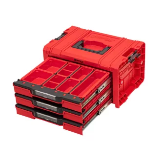   QBRICK SYSTEM PRO 2.0 Skrinka na náradie s 3 zásuvkami EXPERT Red Ultra HD