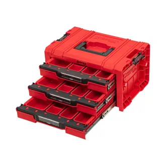   QBRICK SYSTEM PRO 2.0 Skrinka na náradie s 3 zásuvkami EXPERT Red Ultra HD