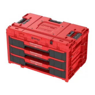   QBRICK SYSTEM ONE 2.0 Kufor na náradie s 3 zásuvkami Red Ultra HD