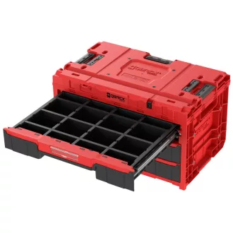   QBRICK SYSTEM ONE 2.0 Kufor na náradie s 3 zásuvkami Red Ultra HD