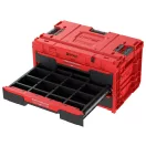 QBRICK SYSTEM ONE 2.0 Kufor na náradie s 3 zásuvkami Red Ultra HD