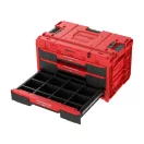 QBRICK SYSTEM ONE 2.0 Kufor na náradie s 3 zásuvkami Red Ultra HD