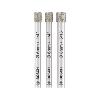   BOSCH PRO Sada suchých diamantových vŕtacích koruniek 3 kusy (6 / 6 / 8 x 66 mm) valcový upínací systém
