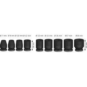   BOSCH PRO Sada nástrčných kľúčov 9 kusov 3/8" 7-19 mm CrMo