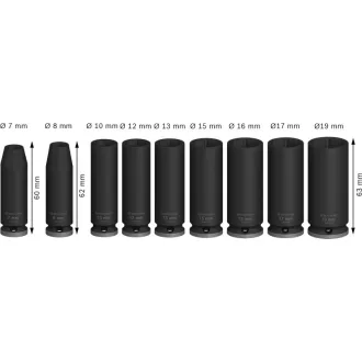   BOSCH PRO Sada dlhých kľúčov na matice 9 kusov 3/8" 7-19 mm CrMo