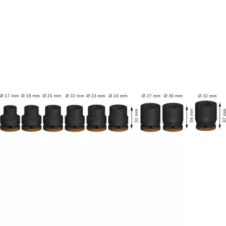   BOSCH PRO Sada náradia s hrnčekmi 9 kusov 3/4" 17-32 mm CrMo