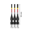 BOSCH PRO Sada bitových vložiek 3 dielna T10 / T15 / T20 x 55 mm 1/4" Hex