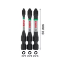 BOSCH PRO Súprava bitových špičiek Impact 3 kusy PZ1 / PZ2 / PZ3 x 55 mm 1/4" Hex