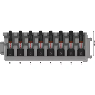   BOSCH PRO Sada náradia s bitmi na nárazy 8 dielna R1 - R3 x 25 mm Robertson 1/4" Hex