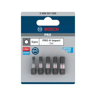   BOSCH PRO Impact sada bitov 5 dielna 25 mm (H3/H4/H5x2/H6) 1/4" Hex