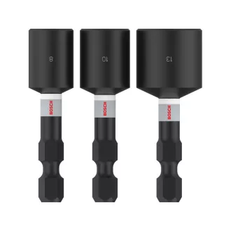   BOSCH PRO Impact skrutkovačová sada, 3 dielna, 50 mm (8 / 10 / 13 mm) 1/4 Hex