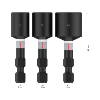   BOSCH PRO Impact skrutkovačová sada, 3 dielna, 50 mm (8 / 10 / 13 mm) 1/4 Hex