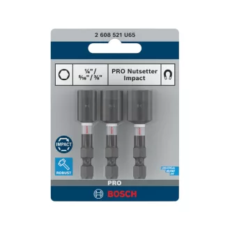   BOSCH PRO Impact Skrutkovač 3 kusy 50 mm (1/4" / 5/16" / 3/8") 1/4" Hex