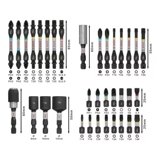 BOSCH PRO Nárazníkový bitový set 35 dielov 1/4" Hex