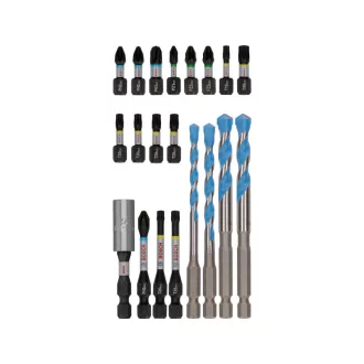   BOSCH PRO Impact bit a súprava univerzálnych vŕtacích hriadeľov 20 kusov 1/4 Hex
