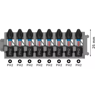 BOSCH PRO Bit PH2 x 8ks / 25 mm Pick & Click