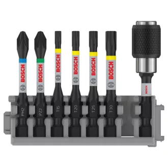   BOSCH PRO Sada bitov 7 ks. 50 mm + držiak (PH2, PZ2, T15, T20, T25, T30) Pick & Click