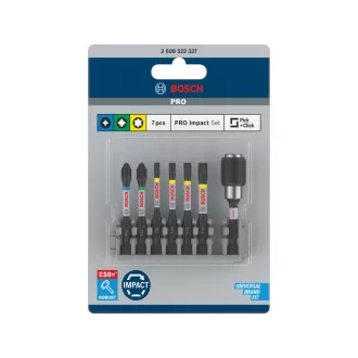   BOSCH PRO Sada bitov 7 ks. 50 mm + držiak (PH2, PZ2, T15, T20, T25, T30) Pick & Click