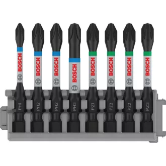   BOSCH PRO Sada bitov 8 dielov 55 mm (PH1, PH2 x 2, PH3, PZ1, PZ2 x 2, PZ3) Pick & Click
