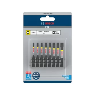   BOSCH PRO Bitový set 8 dielny 55 mm (T15, T20 x 2, T25 x 2, T30 x 2, T40) Pick & Click