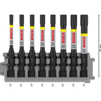   BOSCH PRO Bitový set 8 dielny 55 mm (T15, T20 x 2, T25 x 2, T30 x 2, T40) Pick & Click