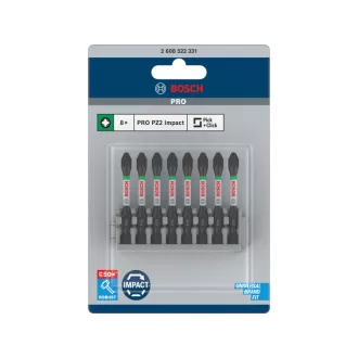 BOSCH PRO Bitový nástavec PZ2 x 8ks / 55 mm Pick & Click