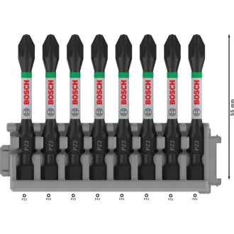 BOSCH PRO Bitový nástavec PZ2 x 8ks / 55 mm Pick & Click