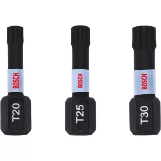   Sada bitov BOSCH 3-dielna Torx T20 / T25 / T30 x 25 mm Kontrola nárazu