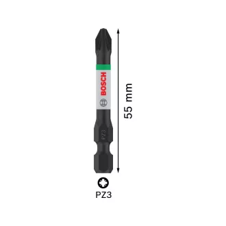 BOSCH PRO Impact bitový hrot PZ3 x 55 mm 1/4" (2 ks)