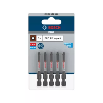   BOSCH PRO Nárazový bit R2 x 55 mm 1/4" Hex Robertson (5 ks)
