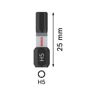 BOSCH PRO Náradie na bit H5 x 25 mm 1/4" Hex (2 ks)