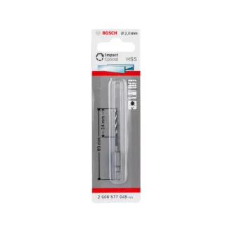   BOSCH Špirálový vrták 2,0 x 60/24 mm HSS s bitovou upínkou