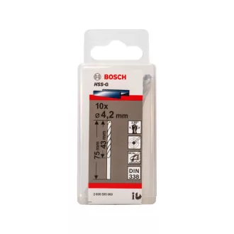   BOSCH Šnekový vrták 4,2 x 75/43 mm 135° HSS-G DIN 338 (10 ks)